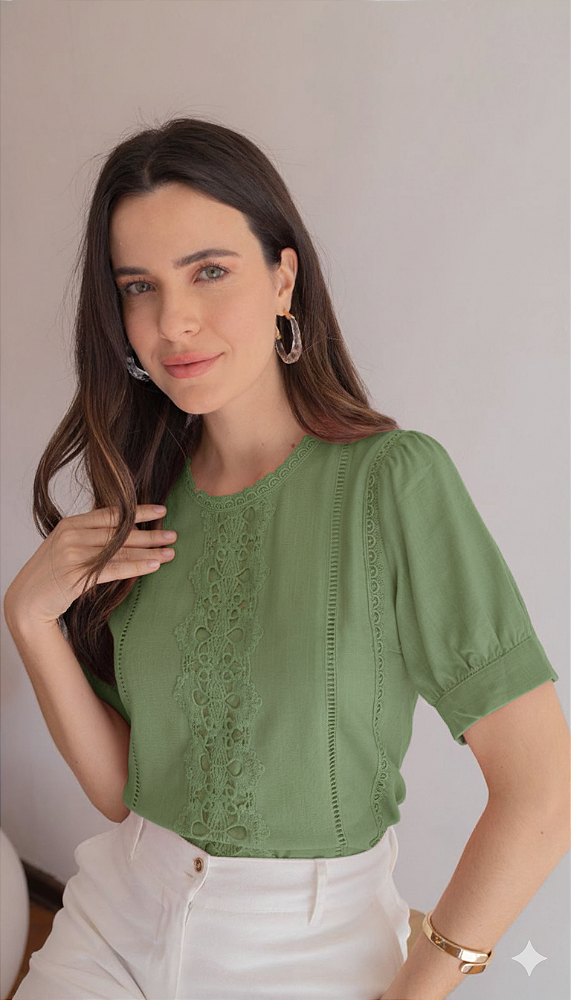 BLUSA ZILDA DETALHES RENDA NUBIA
