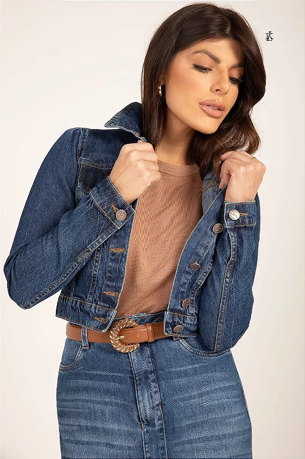 JAQUETA JEANS MANGA LONGA LEIA AZUL DENIM LEKAZIS 2015/2552/2553
