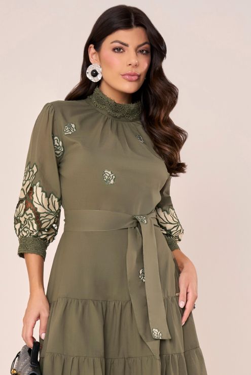 VESTIDO LAISE COM CINTO ENCAPADO FASCINIUS 2838