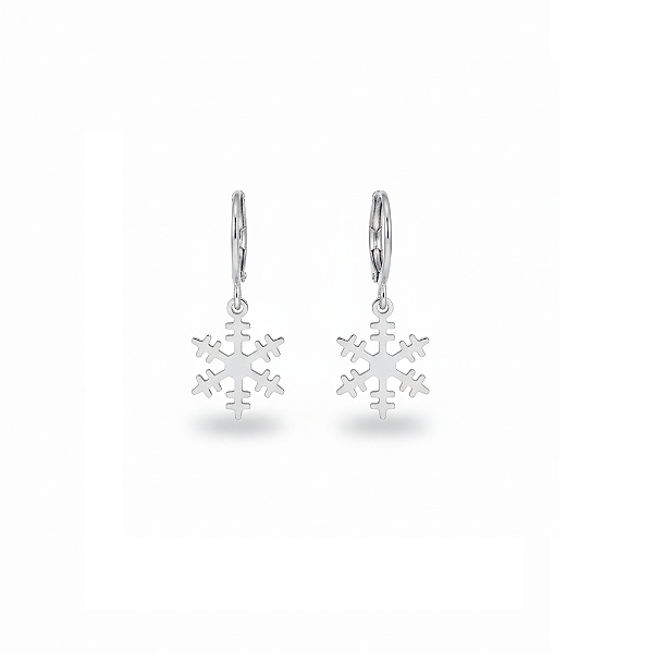 Brinco Argolinha Floco de Neve em Aço Inoxidável