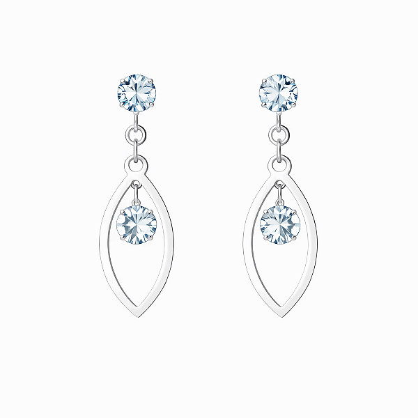 Brinco Clássico com Zircônias em Aço Inoxidável