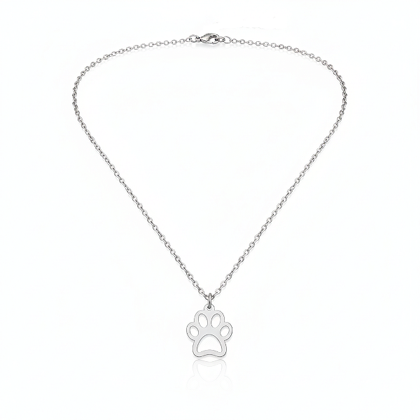 Colar Patinha Vazada em Aço Inoxidável