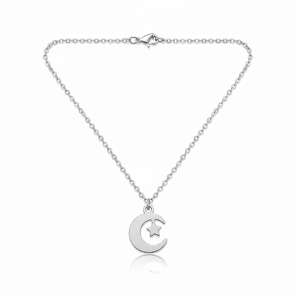 Colar Lua e Estrela em Aço Inoxidável