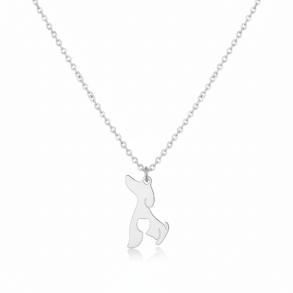 Colar com Cachorro e Gato, Amor em Dobro em Aço Inoxidável