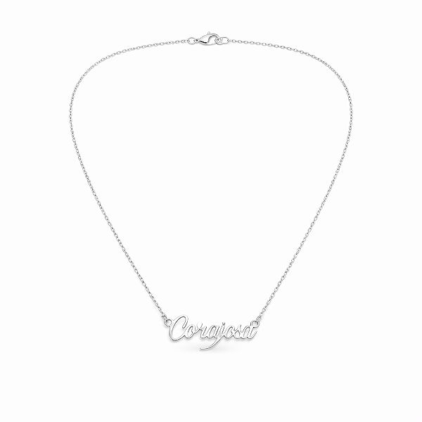Colar Corajosa em Aço Inoxidável com Corrente Elo Português