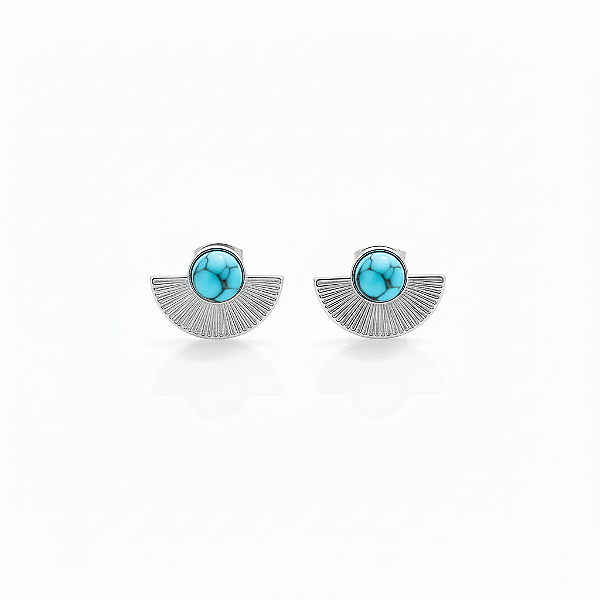 Brincos Leque Riviera em Aço Inoxidável