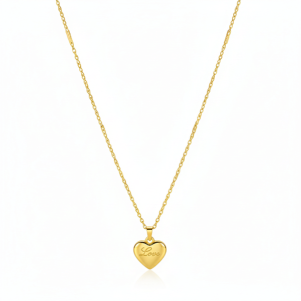 Colar Coração Love em Aço Inoxidável