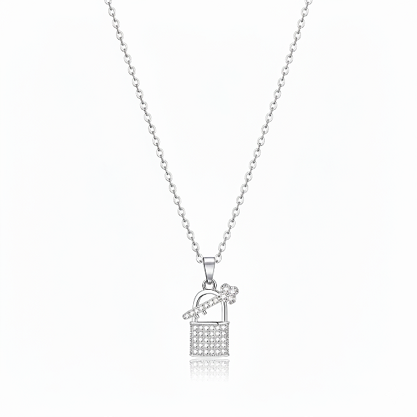 Colar Cadeado e Chave Eternité em Aço Inoxidável