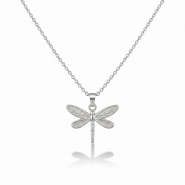 Colar Libélula Renascence em Aço Inoxidável Prateado