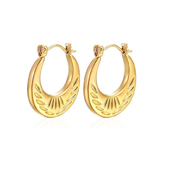 Brinco de Argola Francesa em Aço Inoxidável Dourado