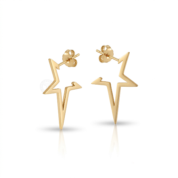 Brinco Estrela Polaris em Aço Inoxidável Dourado