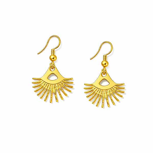 Brinco Girassol Lumina em Aço Inoxidável Dourado