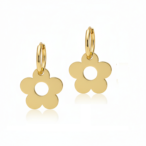 Brinco Retrô Francês em Aço Inoxidável Dourado