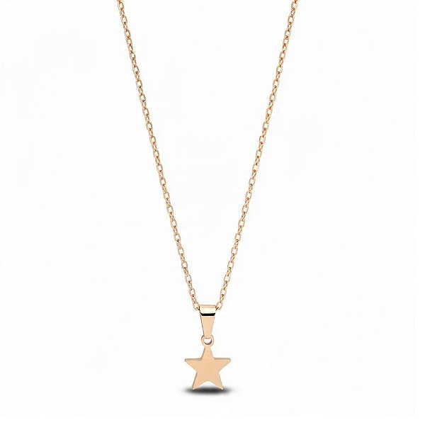 Colar Estrela Delicada em Aço Inoxidável Dourado