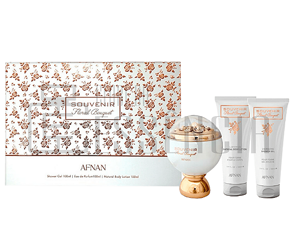 Kit Floral Bouquet – Afnan – Perfume Feminino (EDP 100ml + Shower Gel 100ml + Body Lotion 100ml)