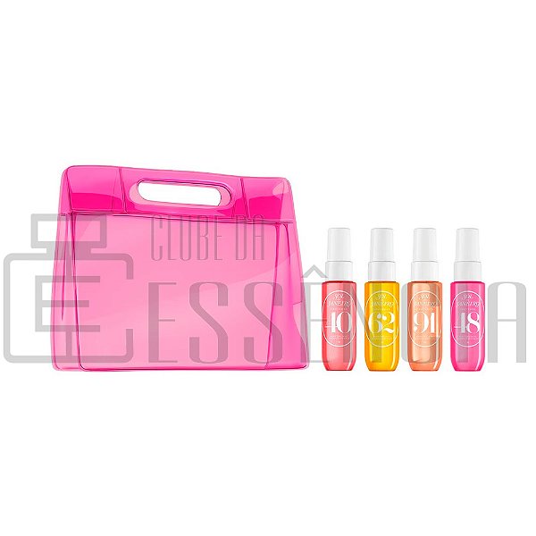 Set Sol de Janeiro Cheirosa Body Mist Miniaturas 4x30ml + Bolsa Rosa
