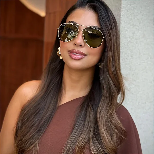 Óculos de Sol Ray Ban - Aviator Reverse Dourado