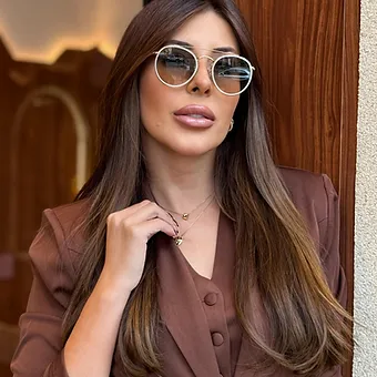 Óculos de sol Ray Ban - Round Double Bridge Dourado