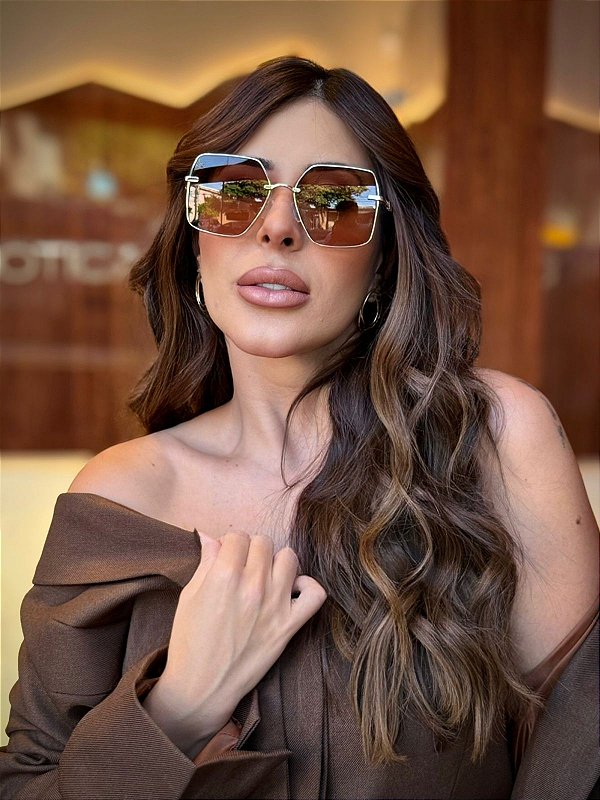 Óculos de Sol Michael Kors – Metal Dourado com Lente Marrom