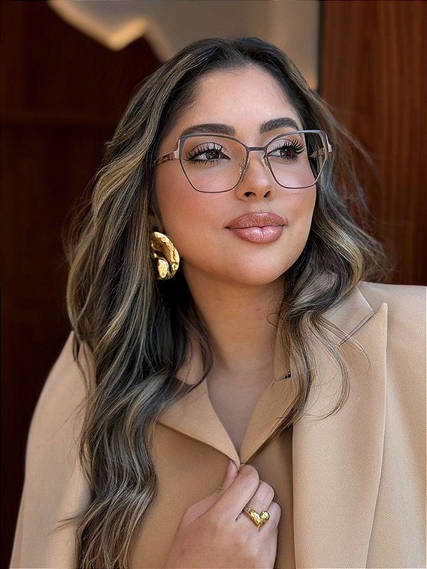 Óculos de Grau Elegance - Metal Marrom | Rosê