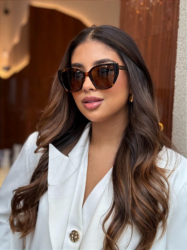 Óculos de Sol Elegance - Acetato Marrom Demi