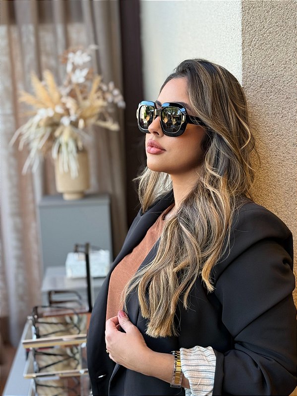 Óculos de Sol Salvatore Ferragamo | Acetato Preto