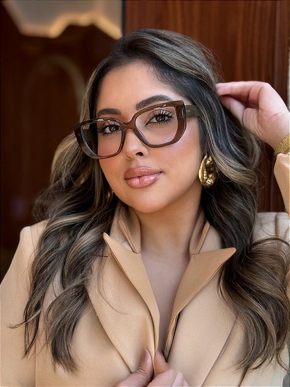 Óculos de Grau Le Choix - Acetato Marrom Translúcido