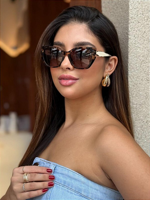 Óculos de Sol Elegance - Acetato Demi Marrom