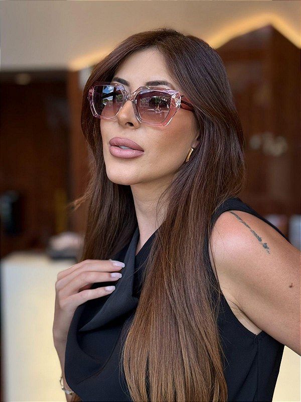 Óculos de Sol Guess - Emilia | Rosê translúcido