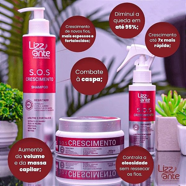 KIT SOS CRECIMENTO TONICO CAPILAR [LIZZ ANTE ]