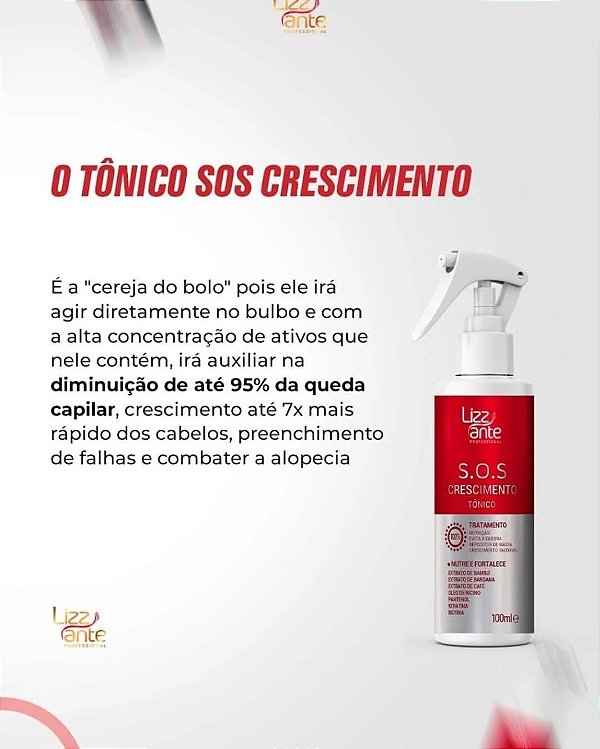 2 tonico SOS crescimento  Para Queda Capilar Fortalecimento E Crescimento