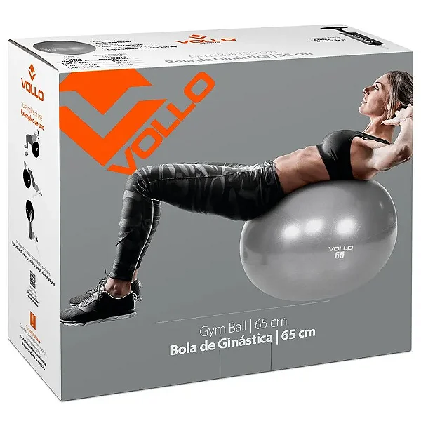 Bola Suíça para Pilates e Yoga Gym Ball com Bomba 65cm Vollo