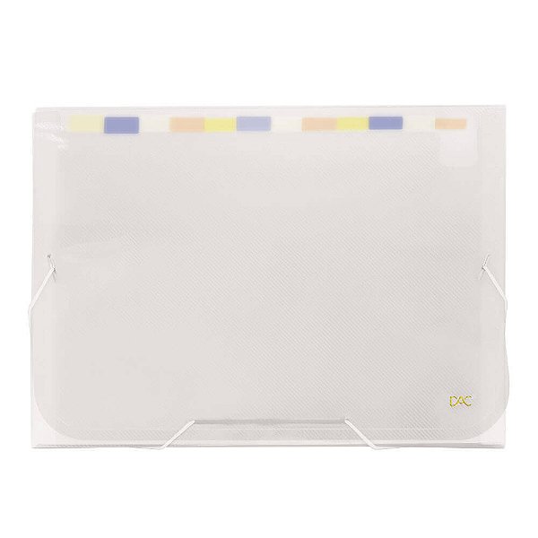 PASTA SANFONADA PLASTICA A4 12 DIVISOES CRISTAL DAC REF 6090PP-TR