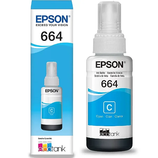 CARTUCHO REFIL DE TINTA EPSON T664220CIANO