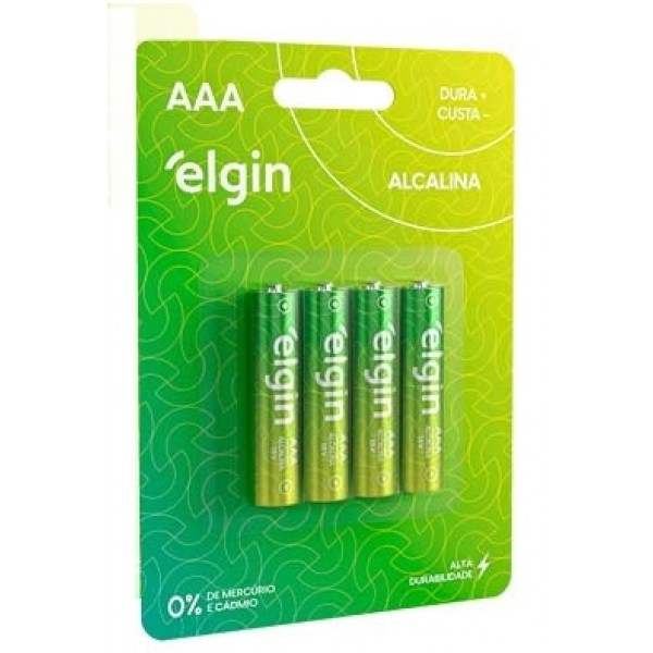 PILHA ALCALINA AAA BLISTER C/4 ELGIN