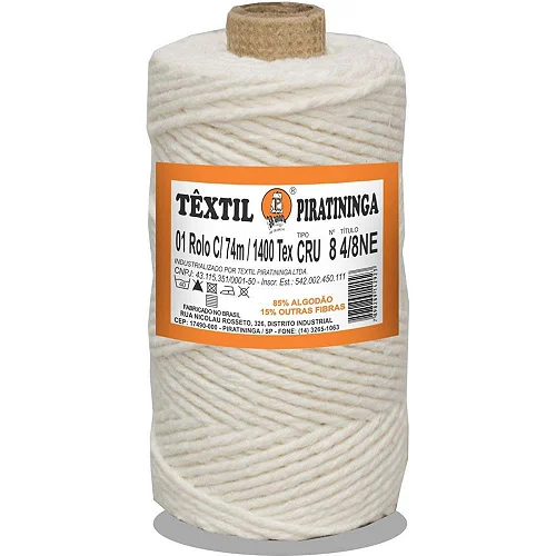 Barbante Cru 50g 8 Fios 36m Rolo Artesanato