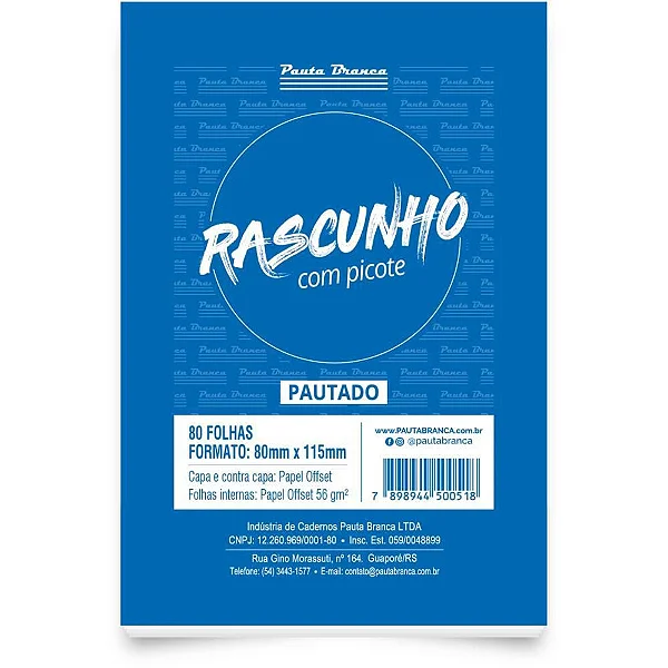BLOCO PARA RASCUNHO COM PICOTE COM PAUTA 80FLS - OFICIO