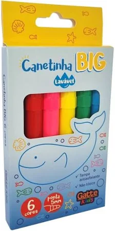 CANETA HIDROGRAFICA JUMBO 6 CORES