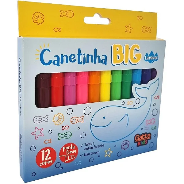 CANETA HIDROGRAFICA JUMBO BIG 12 CORES