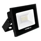 Refletor Led Preto 10w Biv Quente 3000k Ourolux Ip65 Preto Branco-morna