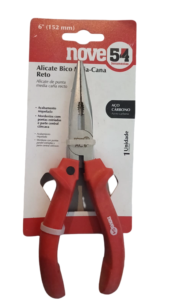 Alicate De Bico Meia-cana Reto 6'' Aço Carbono Nove54