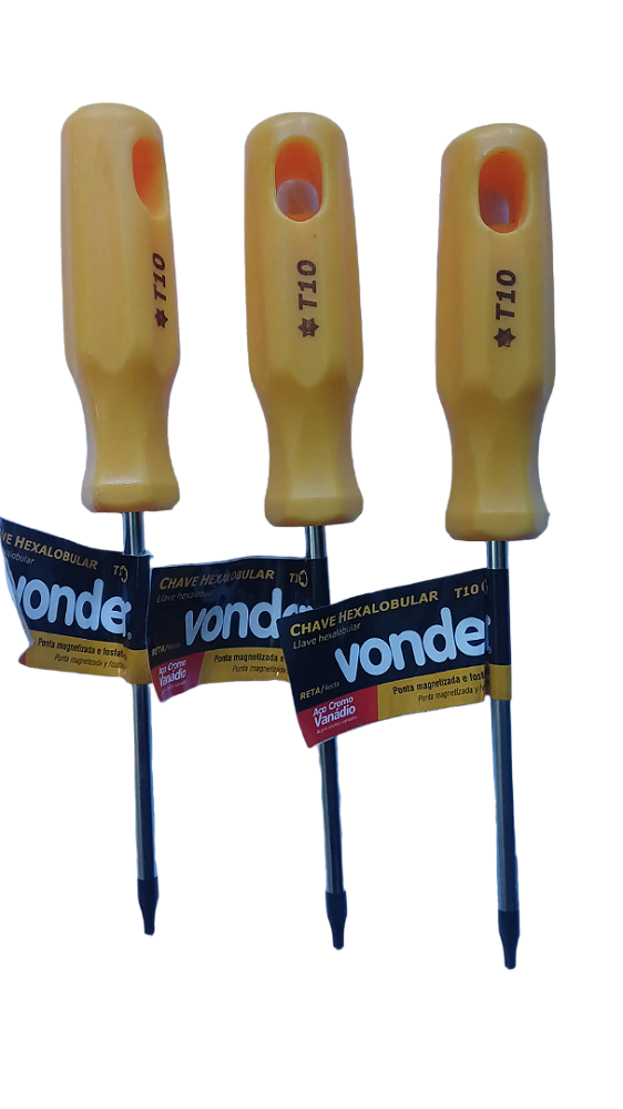 Chave Hexalobular T10 com Cabo Reto VONDER - 36.69.010.000