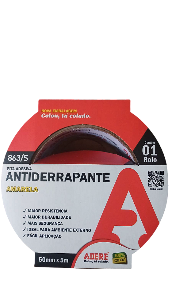 Fita Antiderrapante Amarela 863/S - 50mm x 5m - Adere