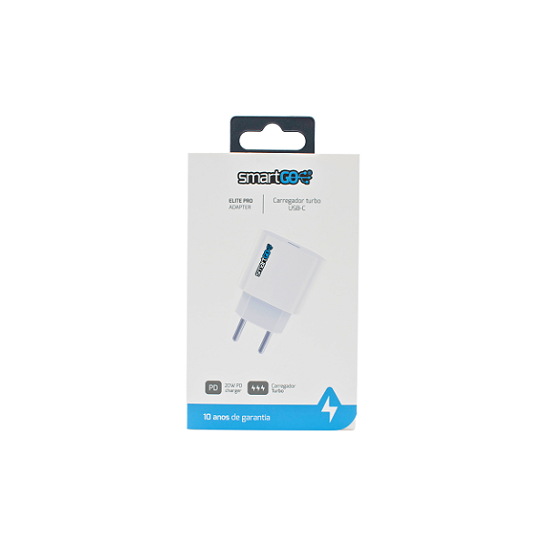 Fonte Carregador USB-C - SmartGO Elite Pro 20W PD Garantia 10 Anos