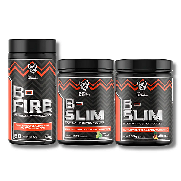 KIT EMAGRECEDOR FOGO NO CACHORRO (1x B-FIRE + 2x B-SLIM)