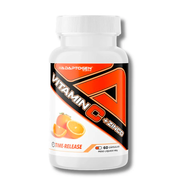 VITAMINA C + ZINCO POTE 60 CÁPSULAS - ADAPTOGEN SCIENCE