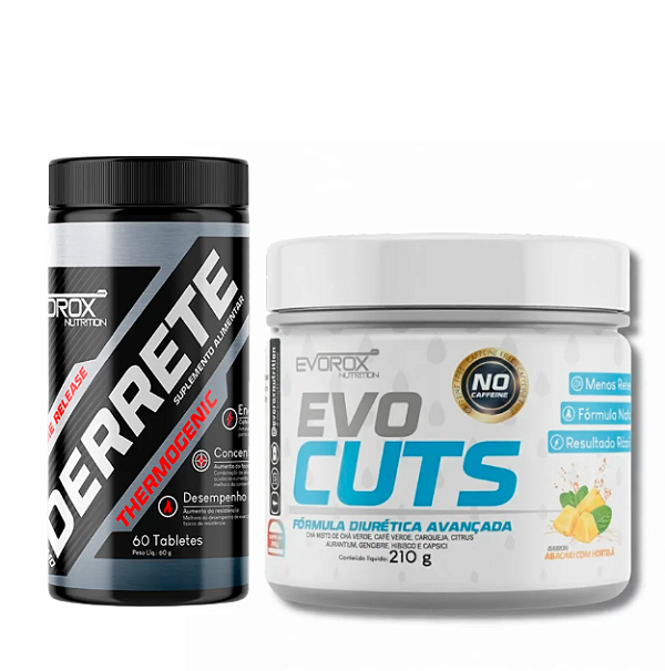 KIT EMAGRECEDOR DERRETE 60 COMPRIMIDOS + EVO CUTS 210G