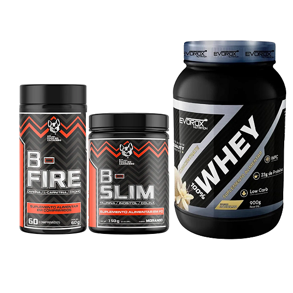 KIT FOGO NO CACHORRO + WHEY 100% EVOROX 900G