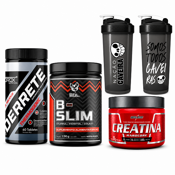 KIT EMAGRECEDOR DERRETE + B SLIM + CREATINA 150G + BRINDE