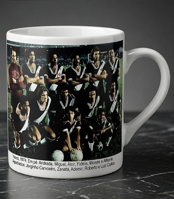 Caneca de porcelana Personalizada time campeão Brasileiro 1974 , Ídolos e Conquistas do Vasco da Gama